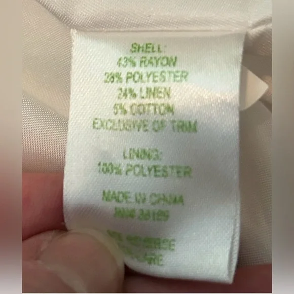 Lilly Pulitzer Cream Millie Linen Blend Jacket with Gold Buttons, Size Large - Picture 10 of 15